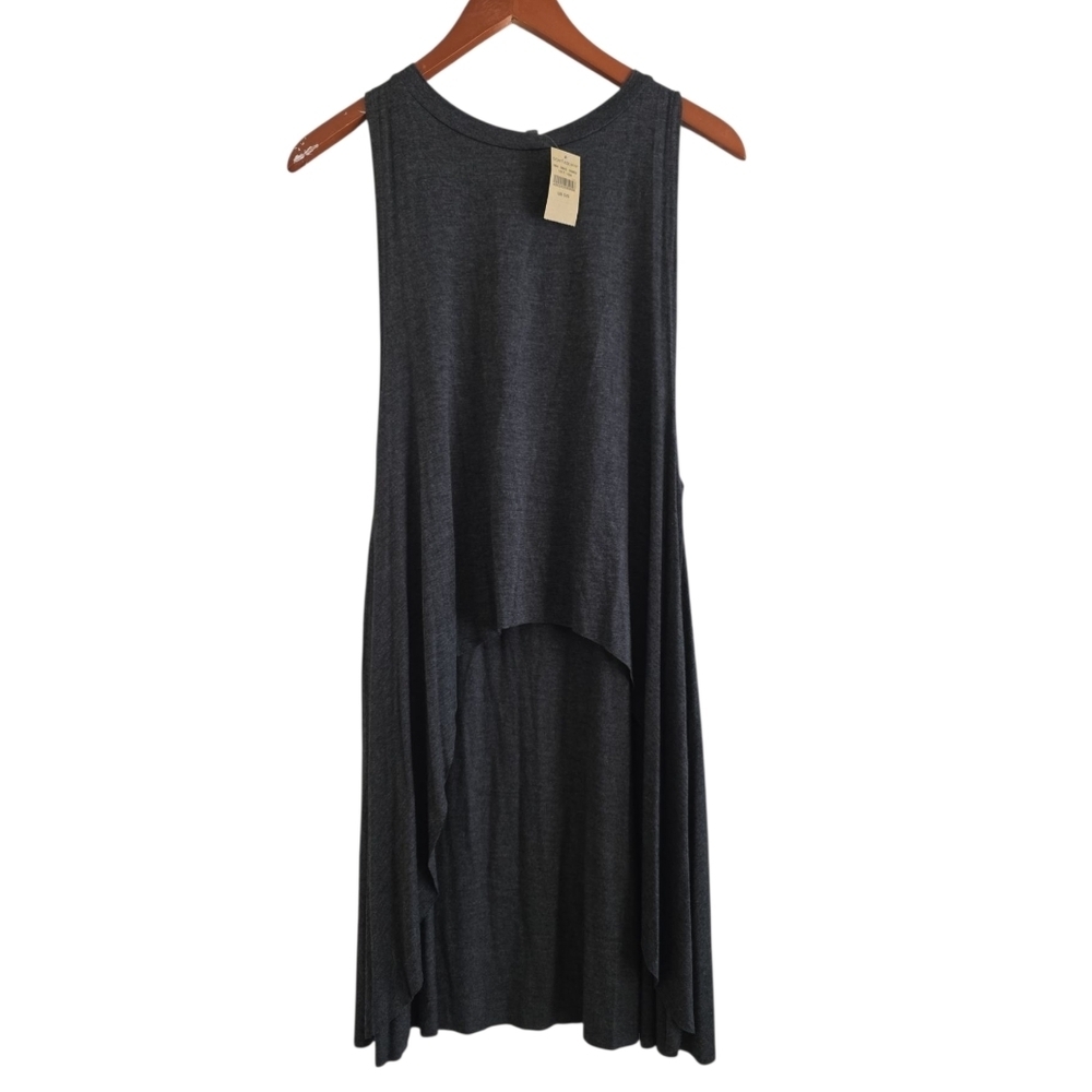 Dark Gray Sleeveless Tunic Top Dont Ask Why One Size Women's Tank Top